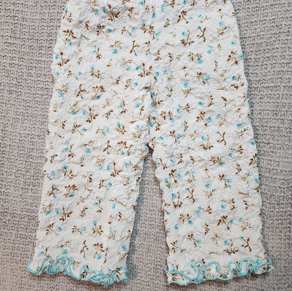 Vintage Textured Floral Pant Set Size 3t - Picture 3 of 9